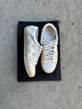 authentic saint laurent ss18 court classic star studded sneakers
